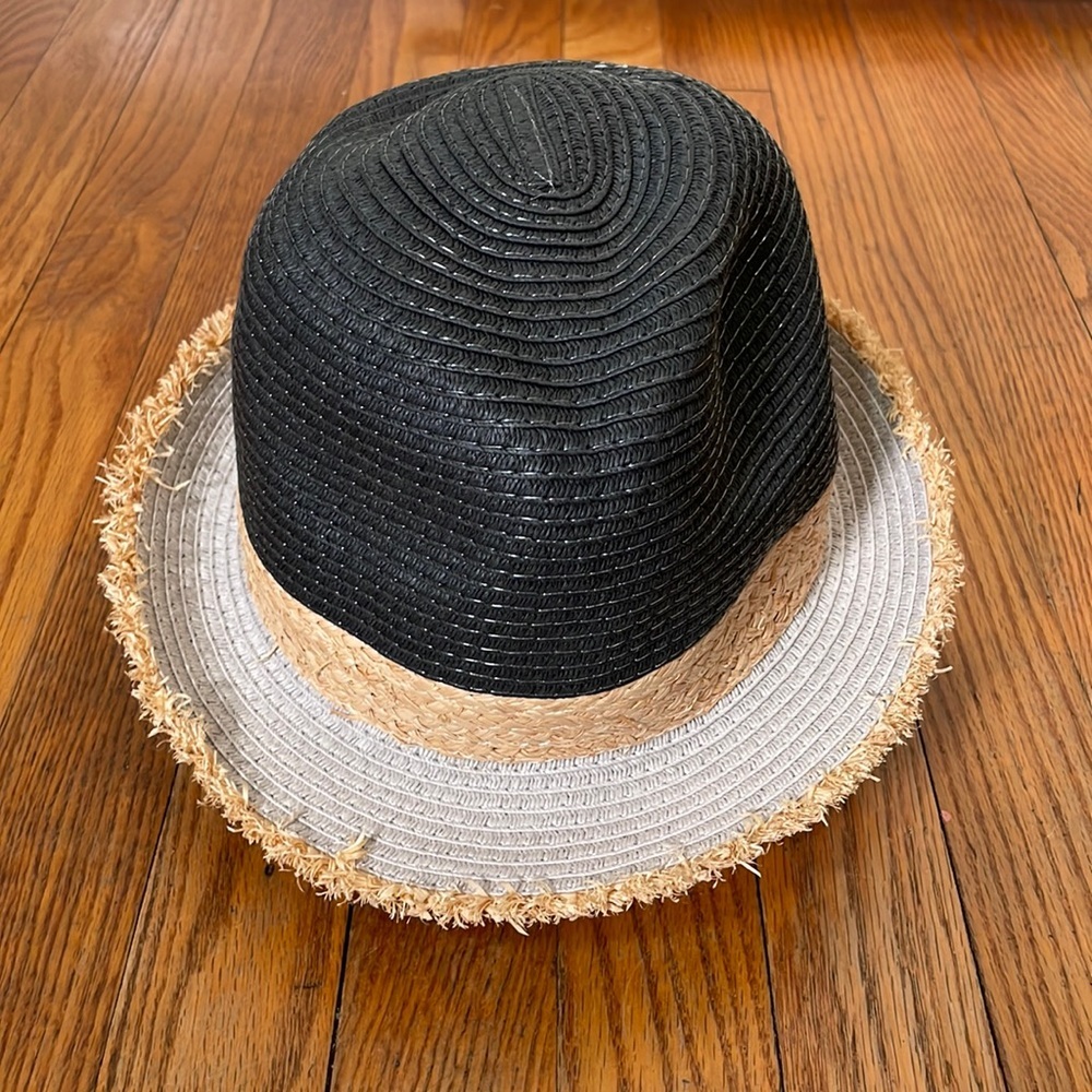 Magid hat‎ fedora 100% paper natural black fringe edge